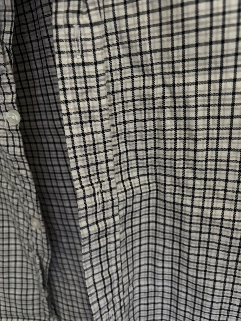 Men's Short-Sleeve Checked Button-Down Shirt - Black & White - Picture 5 of 5